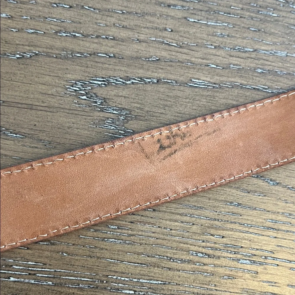 Neutral Leather Ring-Buckle Belt - Beige